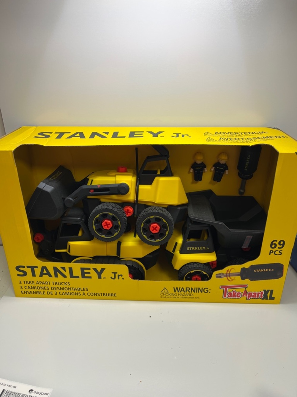 Stanley Jr. Yellow and Black Take-Apart Construction Truck Set
